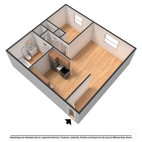 a small floor plan with a bathroom and a living room